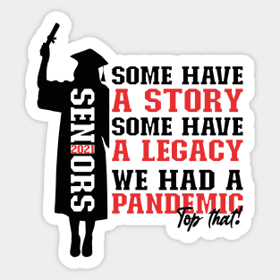 Pandemic Graduation | Black And Red Text Funny Graduation Sticker